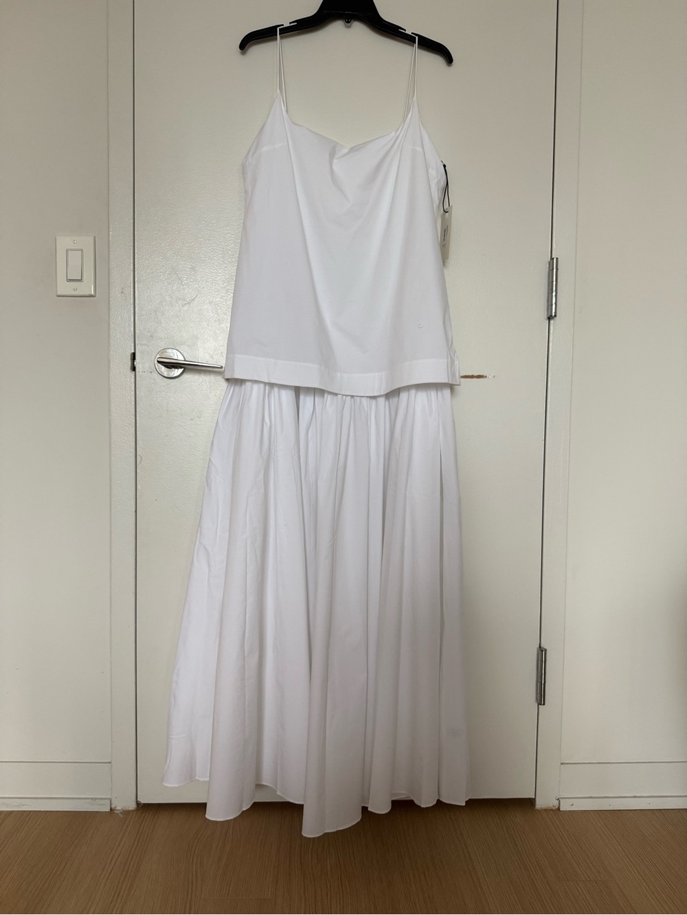 STAUD White Spaghetti-Strap Maxi Dress